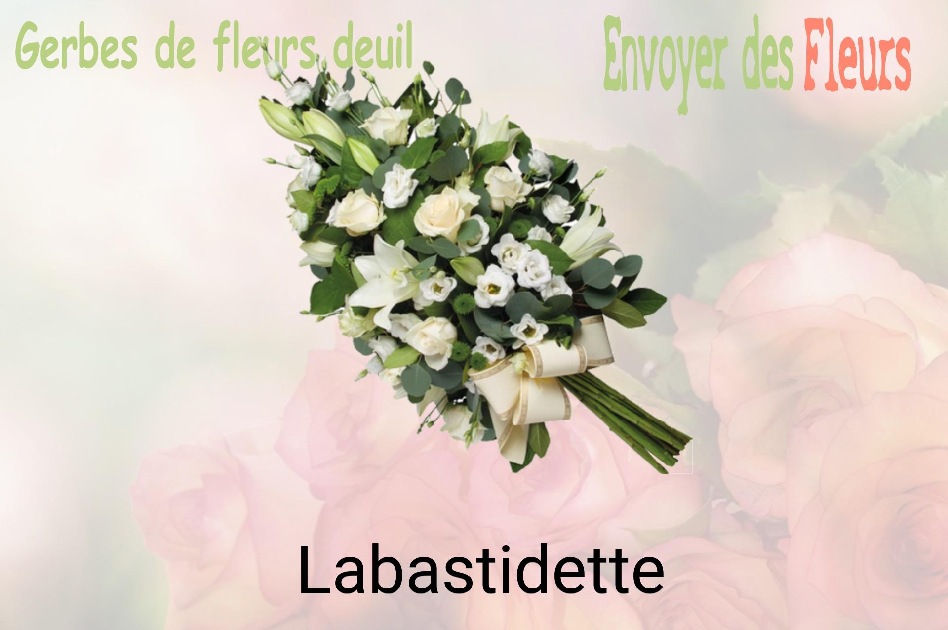 Gerbe de fleurs de deuil livrée à Labastidette